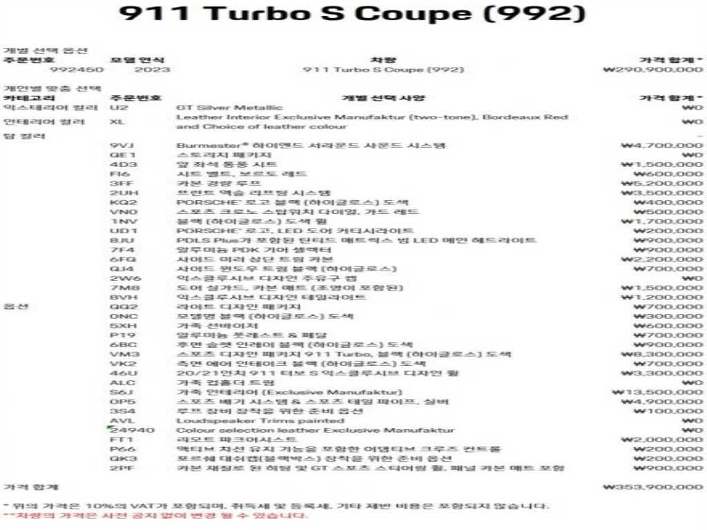 포르쉐 911 911(992) 터보 S 이미지 20