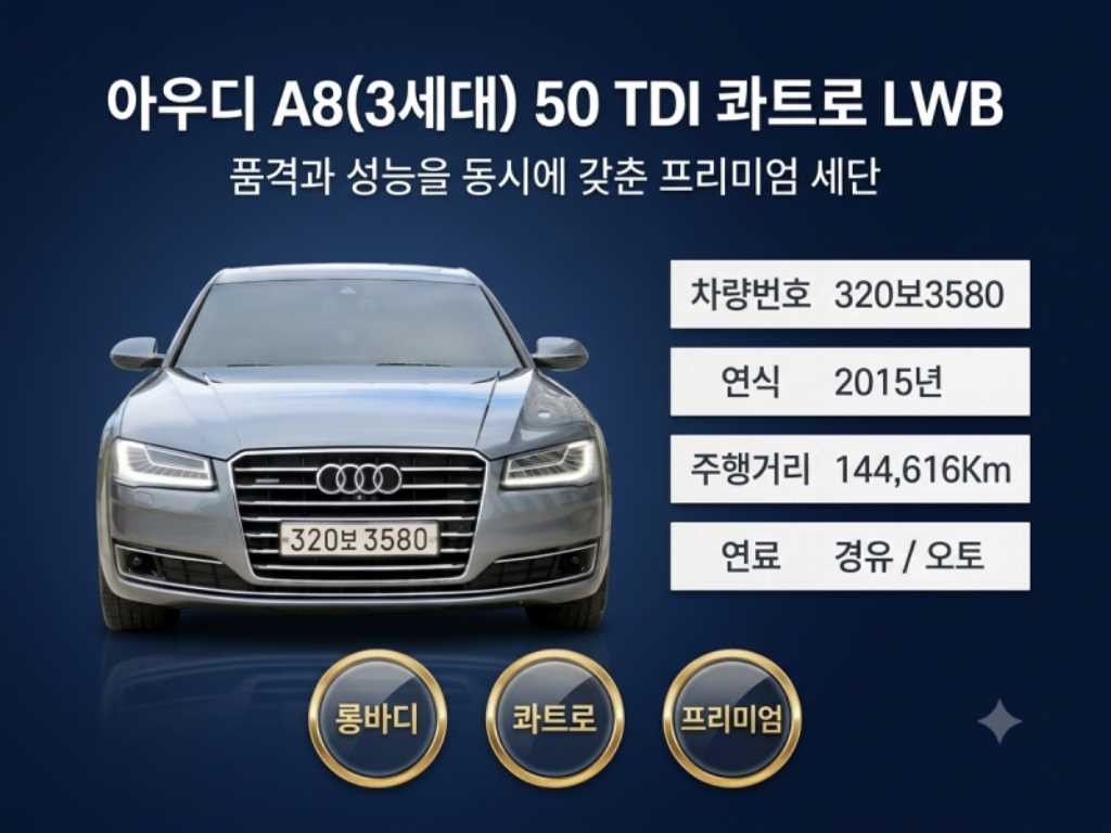 아우디 A8 뉴A8 50 TDI 콰트로 LWB 이미지 1