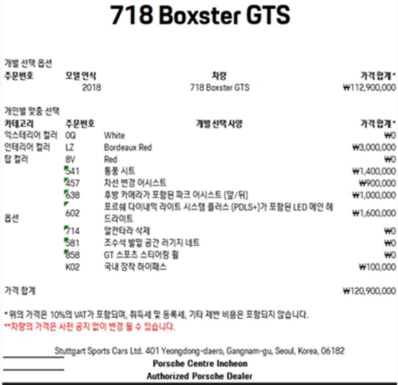 포르쉐 718 718 박스터 2.5 GTS 이미지 1